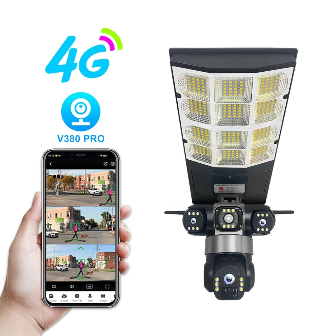 Caméra Solaire 4G/WiFi 4K Triple Objectif 360°