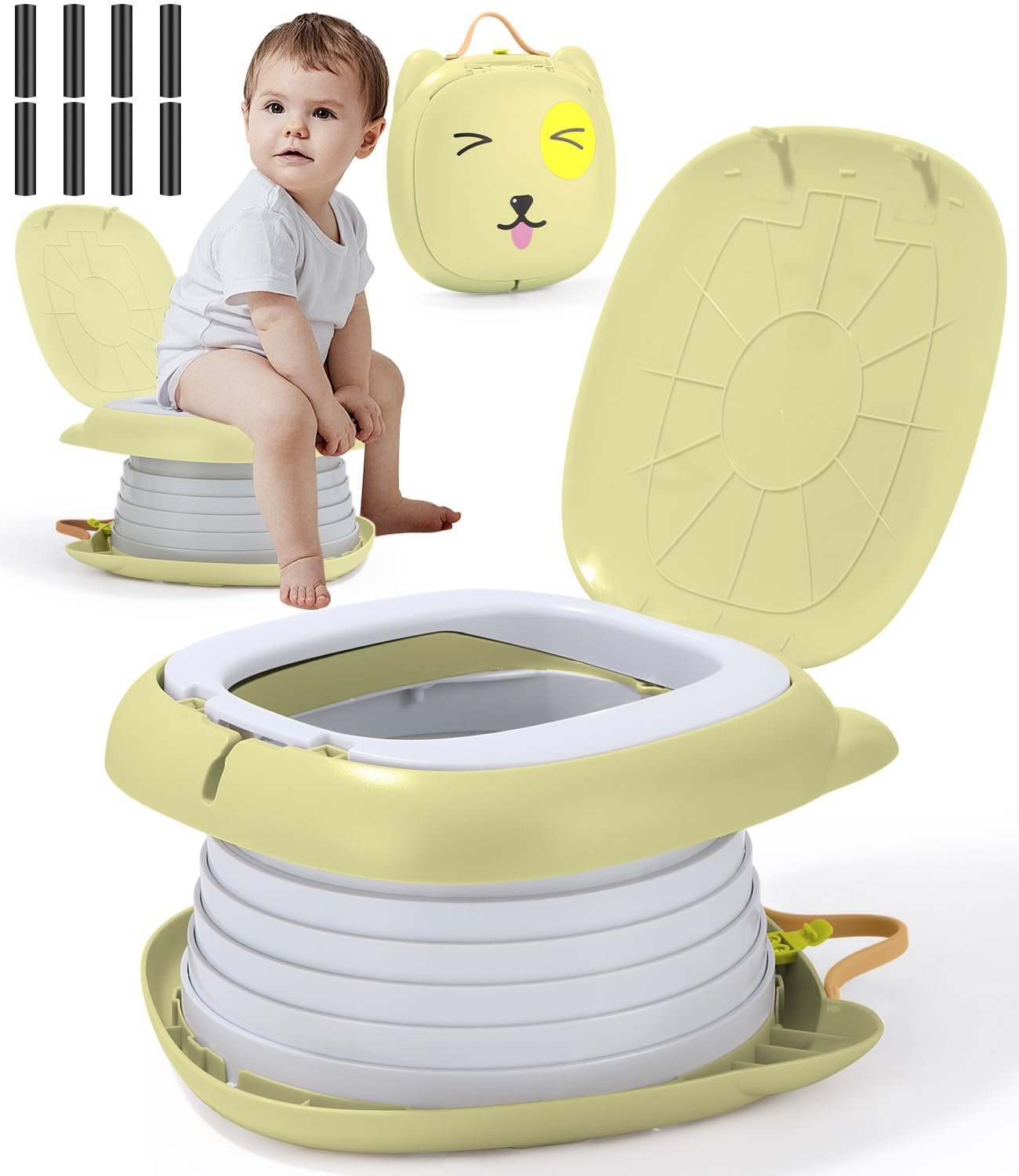 Pot de chambre pliable vue plié