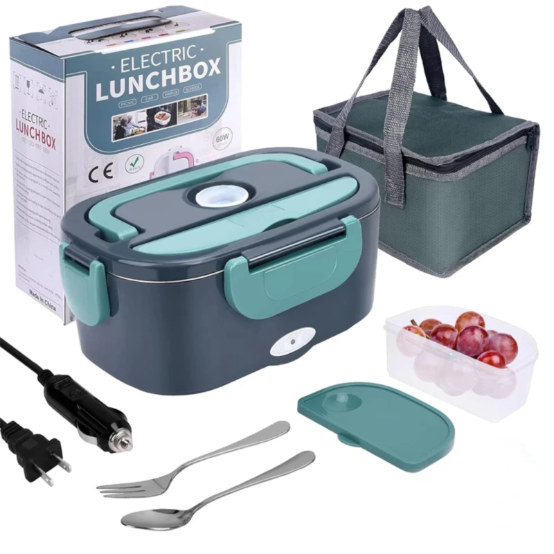 Lunch Box Range -gouter Électrique Chauffant Portable 60W – Boîte Repas Chauffante avec Sac Isotherme