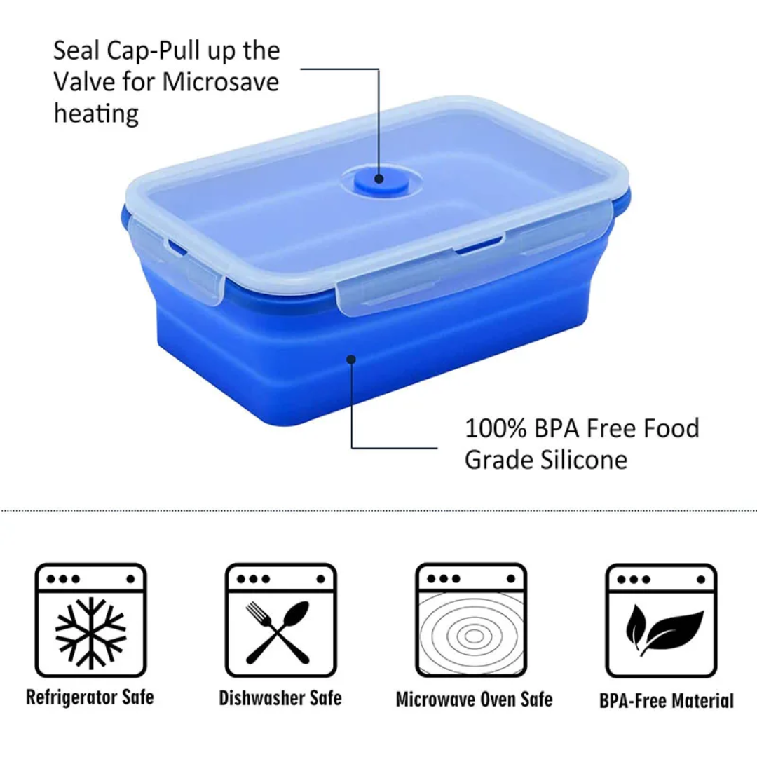Boîte Alimentaire Pliable en Silicone – Lunch Box Hermétique Rétractable chez Bonusta – Image 4
