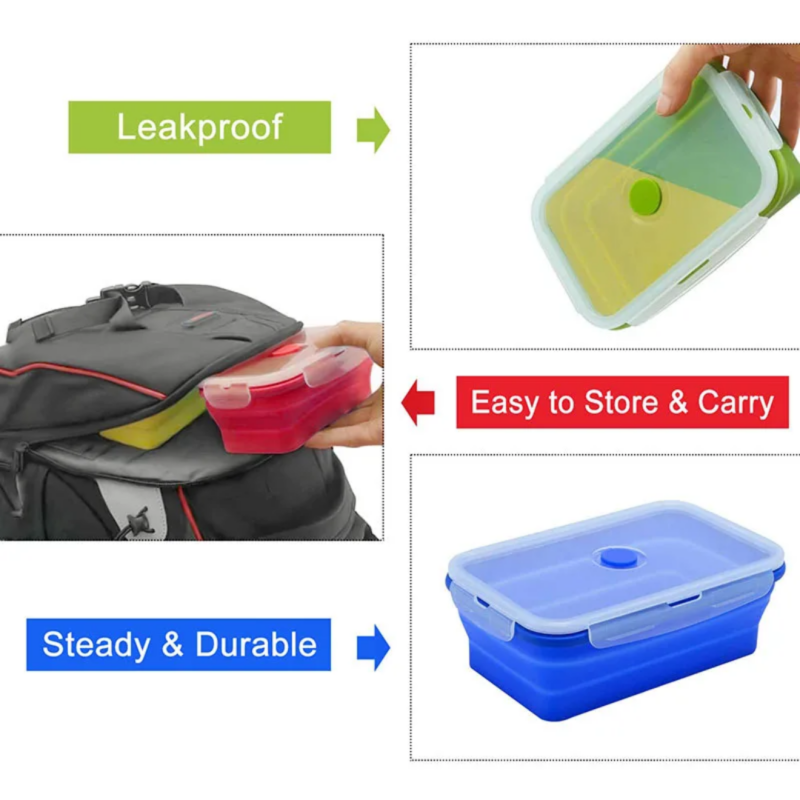 Boîte Alimentaire Pliable en Silicone – Lunch Box Hermétique Rétractable chez Bonusta – Image 5